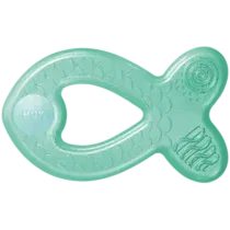 NUK Extra Cool Poisson : anneau de dentition réfrigérant dès 3 mois, à effet prolongé pour soulager les gencives. Forme ludique et massage multi-textures.