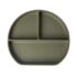 Yummy Assiette en Silicone Multi-Compartiments avec Ventouse - Vert Olive 3 compartiments, anti-renversement, sans BPA. Passe au micro-ondes et lave-vaisselle.