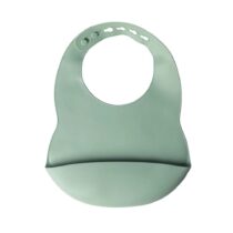 Yummy Bavoir en Silicone avec Poche 4m+ Vert Pastel prix Maroc | Bebemaman.ma