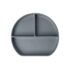 Yummy Assiette en Silicone Multi-Compartiments avec Ventouse - Gris avec 3 compartiments, anti-renversement, sans BPA. Passe au micro-ondes et lave-vaisselle.