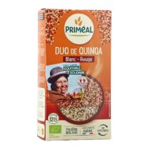 Découvrez Primeal Duo de Quinoa 500g, un mélange bio de quinoa blanc et rouge, riche en protéines végétales, sans gluten et prêt en 12 minutes. Idéal pour une alimentation saine !