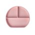 Yummy Assiette en Silicone Multi-Compartiments avec Ventouse - Rose Pastel 3 compartiments, anti-renversement, sans BPA. Passe au micro-ondes et lave-vaisselle.