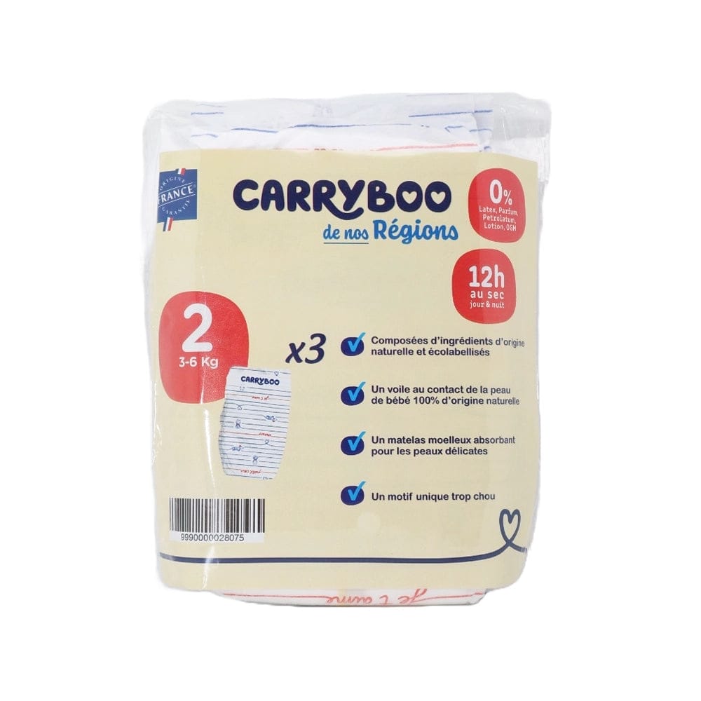 Carryboo Couches Petit Format Taille 2 (3-6kg) – 3 Unités