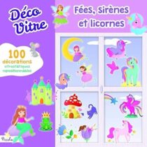 Découvrez 100 décorations vitrostatiques repositionnables sur le thème des fées, sirènes et licornes. Idéal pour décorer les vitres de la chambre, de la crèche ou de l'école. Faciles à appliquer, sans colle et réutilisables.