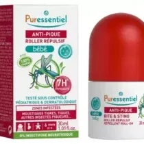 Protégez bébé des moustiques avec le Puressentiel Anti-Pique Roller 30ml. Formule naturelle et sans insecticide, dès 6 mois. Idéal pour les sorties au Maroc !