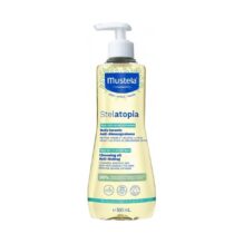 Huile lavante apaisante Mustela Stelatopia 500ml pour peaux très sèches et atopiques : nettoie, relipide et protège dès la naissance. Disponible sur Bebemaman.ma