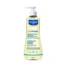 Huile lavante apaisante Mustela Stelatopia 500ml pour peaux très sèches et atopiques : nettoie, relipide et protège dès la naissance. Disponible sur Bebemaman.ma