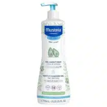 Mustela Gel Lavant Doux à l'Avocat 750ml nettoie en douceur corps et cheveux dès la naissance. Sans savon, ne pique pas les yeux. Exclu Bebemaman.ma