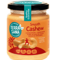 Découvrez la purée de noix de cajou bio Terra Sana : 100% naturelle, sans gluten, sans sucres ajoutés. Une texture crémeuse idéale pour tartines, cuisine et pâtisseries !