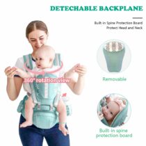Le porte-bébé AIEBAO vert 0–36 mois offre un confort ergonomique et une sécurité optimale pour votre bébé.
