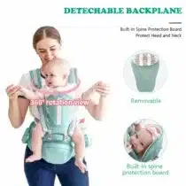 Le porte-bébé AIEBAO vert 0–36 mois offre un confort ergonomique et une sécurité optimale pour votre bébé.