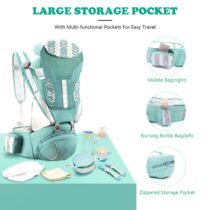 Le porte-bébé AIEBAO vert 0–36 mois offre un confort ergonomique et une sécurité optimale pour votre bébé.