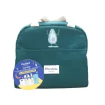 Kit Mustela Soins Essentiels pour Bébé Peau Normale avec lunch bag offerte : savon, lingettes, shampooing, eau coiffante, lait corps. Dès la naissance. Exclu Bebemaman.ma.