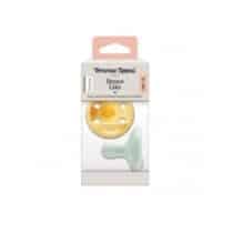 Tommee Tippee Sucette Breastlike 0-6 mois – Lot de 2 tétines en silicone imitant le sein. Sans BPA, idéale pour allaitement mixte. Livraison rapide Maroc.