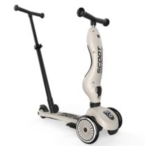 Découvrez la trottinette évolutive Scoot & Ride Highwaykick 1 Push and Go en couleur écru : 2-en-1 avec barre de poussée parentale, idéale pour les enfants de 1 à 5 ans.