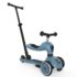 Découvrez la trottinette évolutive Scoot & Ride Highwaykick 1 Push and Go en couleur Bleu Acier: 2-en-1 avec barre de poussée parentale, idéale pour les enfants de 1 à 5 ans.