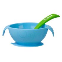 Découvrez le Set Premier Repas Silicone B.box en coloris Ocean Breeze. Comprend un bol avec ventouse et une cuillère souple, idéal dès 6 mois.