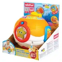 Découvrez le Winfun Roll 'N Learn Activity Ocean Ball, un jouet éducatif interactif pour bébé dès 6 mois. Stimulez l'éveil et la motricité de votre enfant avec des sons, des lumières et des textures amusantes.