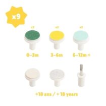 Découvrez la lime à ongles électrique Badabulle : 6 embouts interchangeables, arrêt automatique, lumière intégrée et fonctionnement silencieux. Idéale dès la naissance.