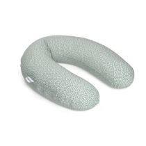 Doomoo Buddy Cloudy Kaki : coussin d’allaitement ergonomique avec housse coton bio. Design nuages vert kaki. Livraison rapide au Maroc sur Bebemaman.ma.