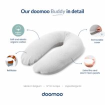 Doomoo Comfy Big Tetra Blue : coussin de maternité XXL ultra-doux en coton respirant. Pour un confort optimal pendant grossesse et allaitement. Achetez sur Bebemaman.ma !