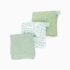 Lot de 3 langes mini Doomoo en coton bio Leaves Green. Doux, respirants, lavables et multifonctions. L’accessoire idéal pour bébé sur Bebemaman.ma.