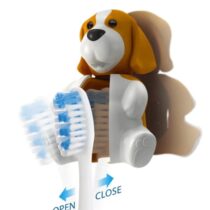 Rendez le brossage amusant avec la Flipper Brosse à dents avec couvercle – Chien. Design attrayant, hygiène optimale et installation facile pour encourager les enfants à se brosser les dents.