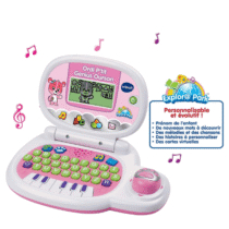 Apprenez en vous amusant avec l'ordi P’tit Genius Ourson de VTech. Activités éducatives, musique, formes, lettres et chiffres pour enfants de 2 à 5 ans.