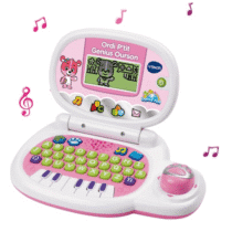 Apprenez en vous amusant avec l'ordi P’tit Genius Ourson de VTech. Activités éducatives, musique, formes, lettres et chiffres pour enfants de 2 à 5 ans.