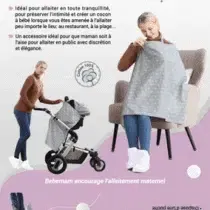 Découvrez notre couverture d’allaitement gris foncé en 100% coton respirant. Alliez confort, discrétion et style lors de vos moments d’allaitement