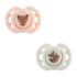 Tétine Tommee Tippee Fun Friends 0-6 mois avec motif renarde beige rose. Silicone doux, téterelle symétrique, sans BPA. Idéale dès la naissance.