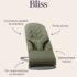 Offrez à votre bébé un espace confortable avec le Transat BabyBjörn Bliss en Gris Sable. Ergonomique, évolutif et au balancement naturel, idéal de la naissance à 2 ans.