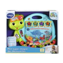 Stimulez le langage de votre enfant avec Mon Super Imagier des Découvertes VTech. Livre bilingue et interactif pour apprendre plus de 100 mots en français et en anglais !