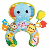 Découvrez le Winfun Jungle Fun Tummy Time Pillow, un coussin d'éveil interactif pour bébé dès 3 mois. Stimulez l'éveil et la motricité de votre enfant avec des sons, des couleurs vives et des jouets amusants.