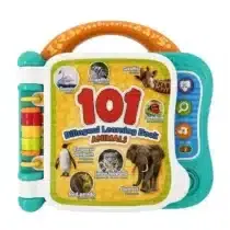 Découvrez le Winfun 101 Bilingual Learning Book - Animals, un livre éducatif interactif pour enfants dès 18 mois. Apprenez 101 animaux en deux langues avec des sons amusants et des pages colorées.