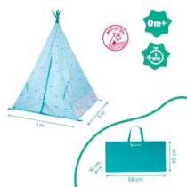 Découvrez le Tipi Jungle In & Out de Badabulle : protection UV FPS 50+, matelas waterproof, montage facile, pour jouer dedans comme dehors. Idéal dès 1 an !