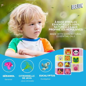 Patchs Anti-moustiques Pour Enfants - 180 Autocollants - Huiles Essentielles - Protection Jusqu'à 6h