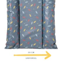 Matelas à langer Babycalin Flocons Plumes Bleu 50×70 cm – PVC imperméable, mousse mousse PU, bords rehaussés, certifié Oeko‑Tex Standard 100, entretien facile.