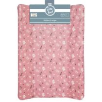 Matelas à langer Little Band Pink Forest 50×70 cm – PVC imperméable, bords rehaussés, garnissage mousse, certifié OEKO‑TEX Standard 100, facile à nettoyer.