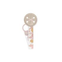 Attache‑sucette Suavinex Dreams pink, clip bouton et ruban réversible, sans BPA, pour garder la sucette propre et à portée dès la naissance.