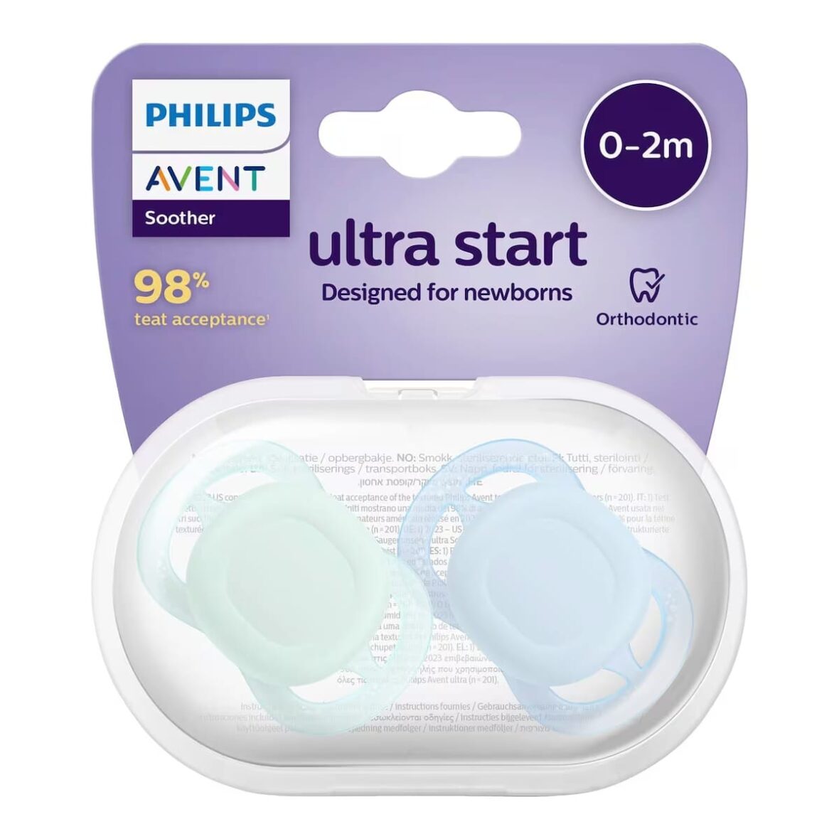 Philips Avent Sucette Ultra Start 0-2 mois – Bleu-Vert