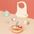 Apprenez à bébé à manger seul avec le set repas Babymoov Learn’Isy en silicone (motif Renard). Antidérapant, souple, incassable, parfait dès 6 mois.
