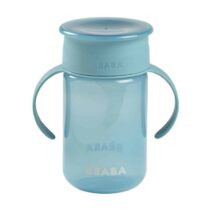 Beaba Tasse d’apprentissage 360° Rose 340 ml – sans fuite, système anti-goutte breveté, anses amovibles, couvercle hygiénique, sans BPA. Parfaite dès 12 mois.