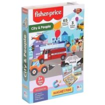 Fisher‑Price City & People Magnet Fun – 65 aimants colorés + 3 scènes magnétiques, stimule motricité, reconnaissance formes/objets, créativité dès 3 ans.