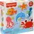 Fisher‑Price Baby Puzzle Under Sea – 6 puzzles (4/6/6/8/8/10 pièces), surface antireflet, carton recyclé, développe motricité & reconnaissance, dès 3 ans, boîte 25×25 × 8 cm.