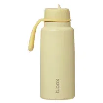 BBox Gourde Isotherme 1L Lemon Twist : paille intégrée, bouchon anti-fuite, maintien au froid 15h. Disponible sur Bebemaman.ma, livraison rapide.