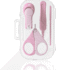 Petit Bout’chou® Kit de manucure 4‑en‑1 : coupe-ongles, ciseaux à bout arrondi, lime, pince hygiène. Inox antirouille, embouts sécurisés – idéal dès la naissance.