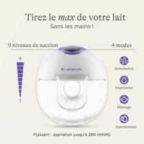 Le tire-lait mains libres Lansinoh® vous offre liberté, confort et efficacité. Double extraction sans fil, silencieux et discret. Idéal pour les mamans actives.