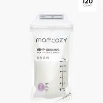 Conservez votre lait maternel en toute sécurité avec les sacs Momcozy Temp-sensing. Indicateur de température intégré, stériles et prêts à l’emploi.