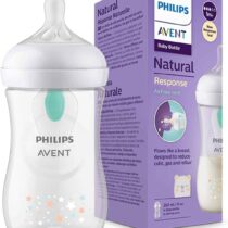 Biberon Avent Natural Response 260 ml avec valve AirFree – réduction des coliques, débit imitant le sein, sans BPA, facile à tenir et à nettoyer. Dès 1 mois.